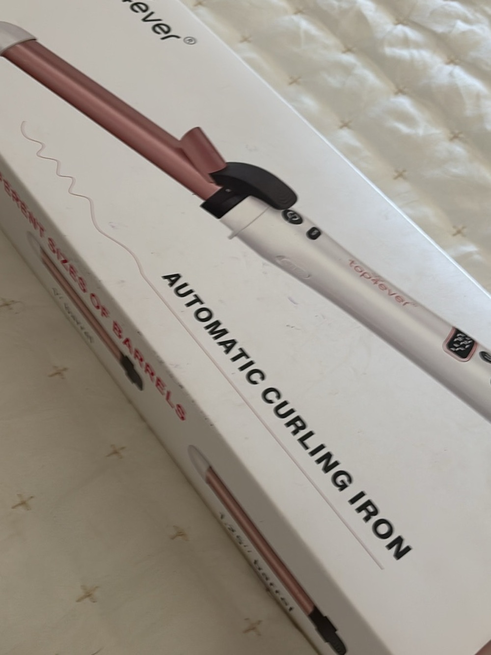 Automatic Curling Iron - Rose Gold & White
